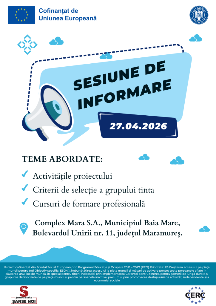 INVITAȚIE LA SESIUNE DE INFORMARE 27.04.2026